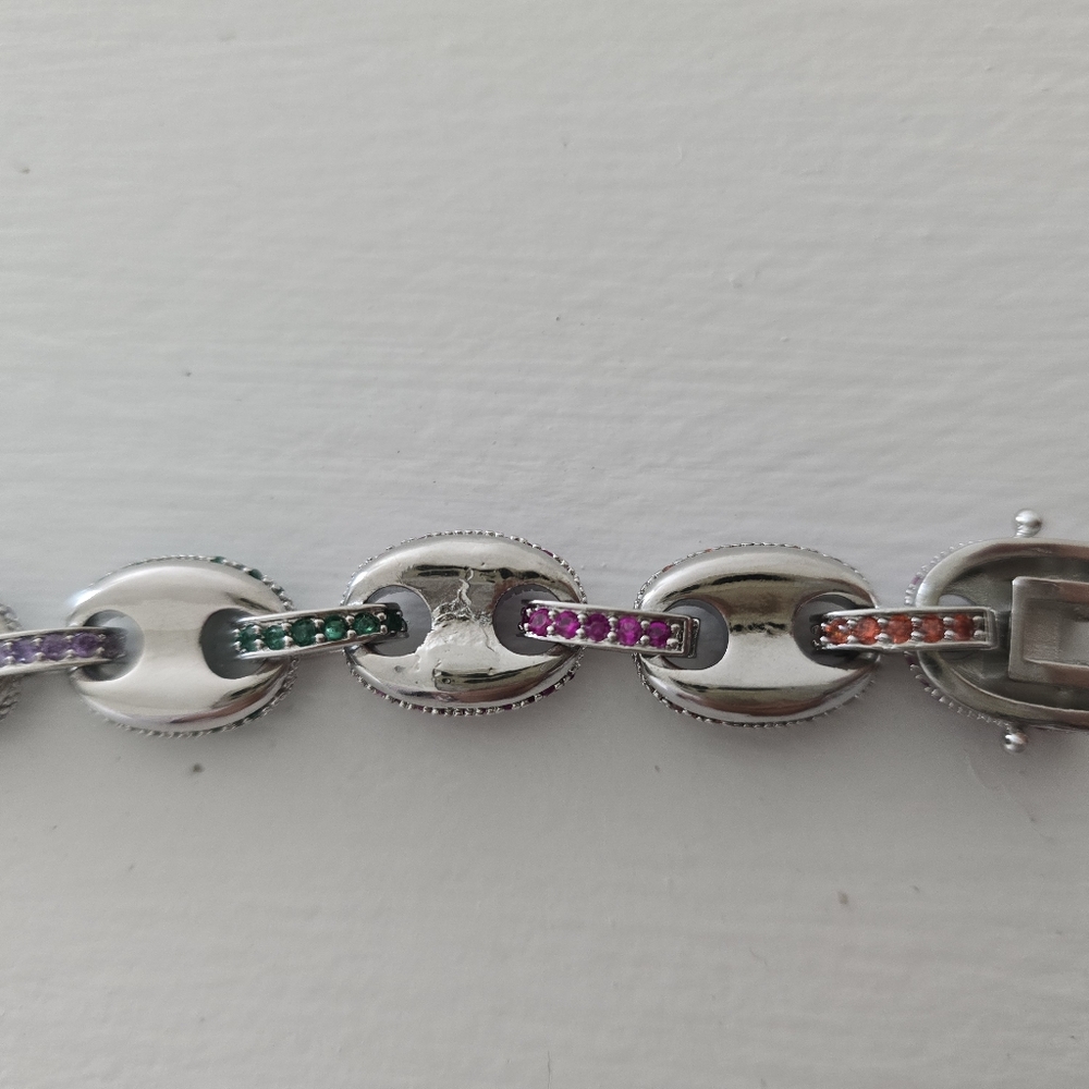 Inspired Gucci Puff Multicolor Link Bracelet - Picture 5 of 6